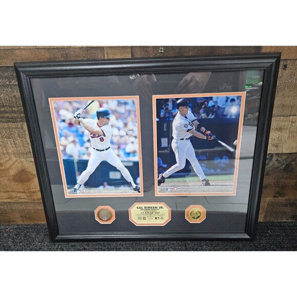 Highland Mint "Class of 2007" (2)8"x10" CAL RIPKEN JR. 24kt Token & Dirt -Framed - Picture 1 of 12